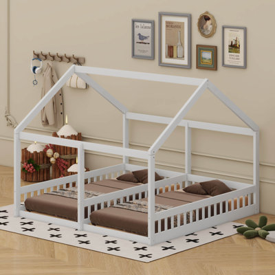 Twin House Platform Beds,Two Shared Beds