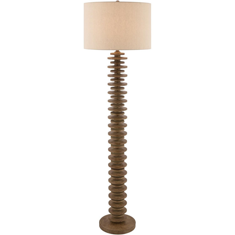 Lampe sur pied Traditional, Tanné, Brun