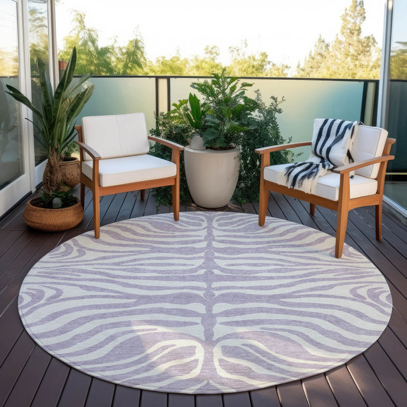 Tapis intérieur / extérieur mauve Solstice , 8 pi x 8 pi