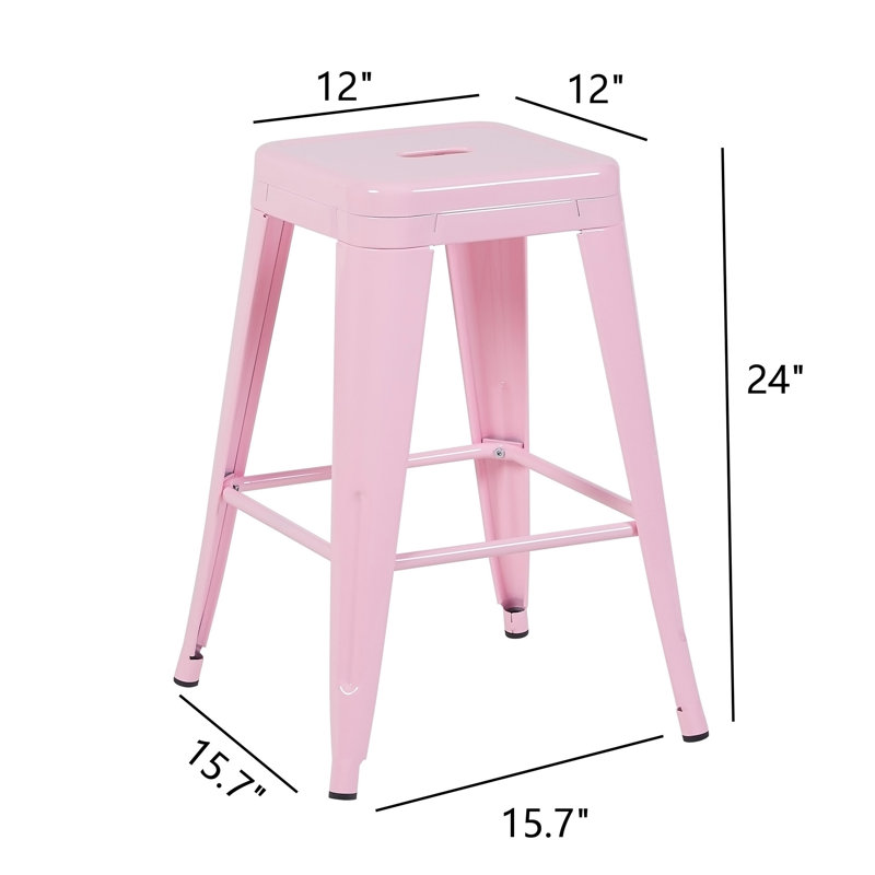 Tabouret à hauteur de comptoir 24 po, Pink, 4, 24