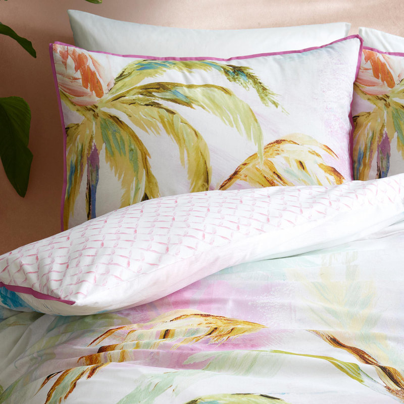 Leilani Cotton Floral Duvet Cover Set with Pillowcases Included, King Duvet Cover Set + 2 Pillowcases