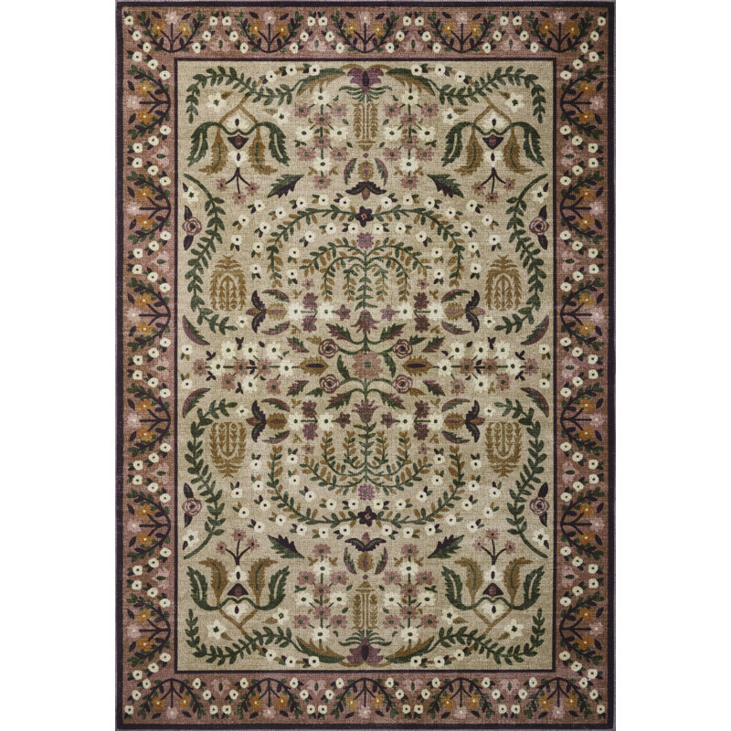 Tapis aubergine Rifle Paper Co. x Loloi, Rectangle 6 pi x 9 pi