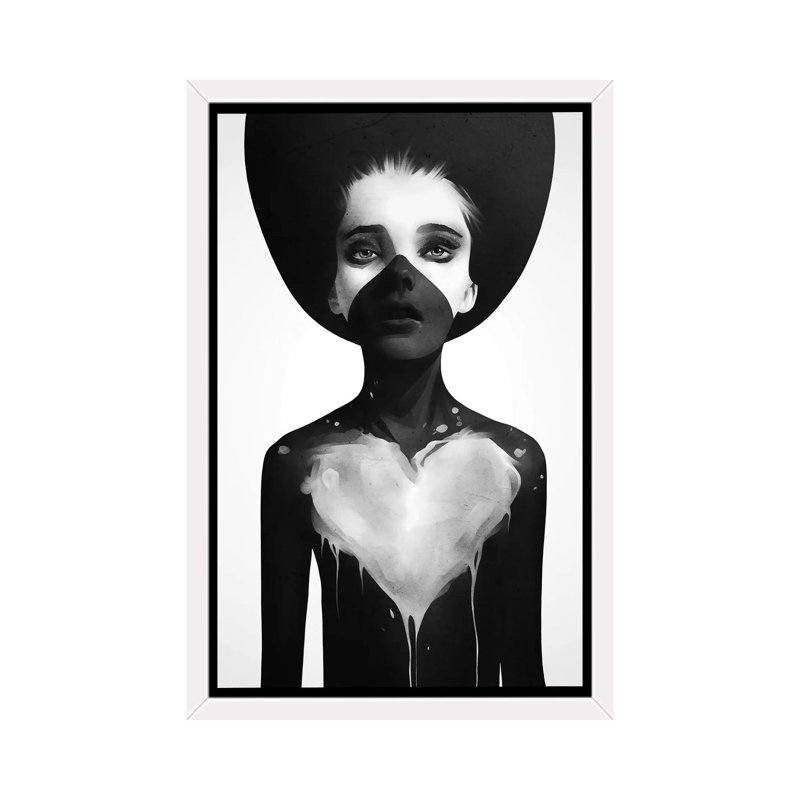 «Hold On» par Ruben Ireland - impression d'art graphique, H 60 po x l 40po x P 1,5 po, Toile blanche encadrée