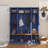 Farmhouse Hall Tree With 4 Hidden Hanging Hooks, Versatile Walnut Seating Bench With 8 Doors, Entryway Shoe Cabinet With Open Compartments For Living Room-1251654683