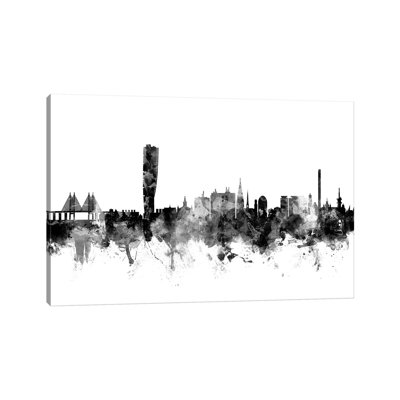 Malmo, Sweden In Black & White by Michael Tompsett - 1 Piece Wrapped Canvas Wall Art