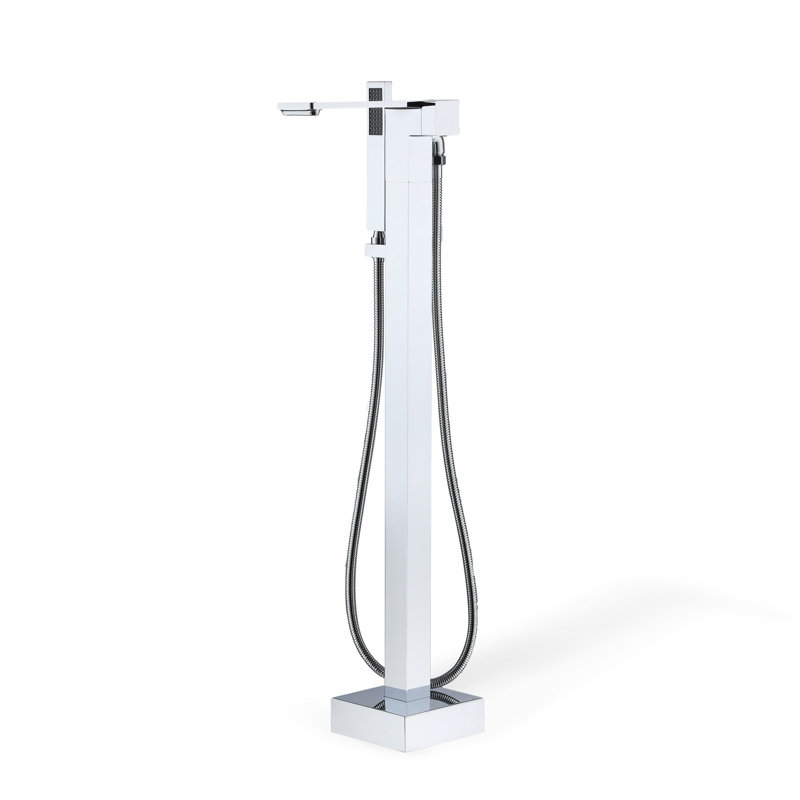 Robinet de baignoire autoportant à poignée simple avec inverseur, Chrome