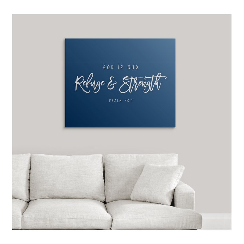 « psalm 46:1 », art textuel, H 29 po x l 36 po x P 1,5 po, Toile