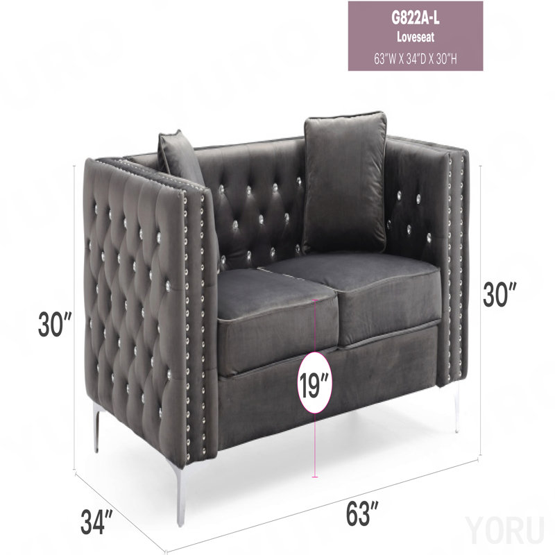 Gray Contemporary Loveseat