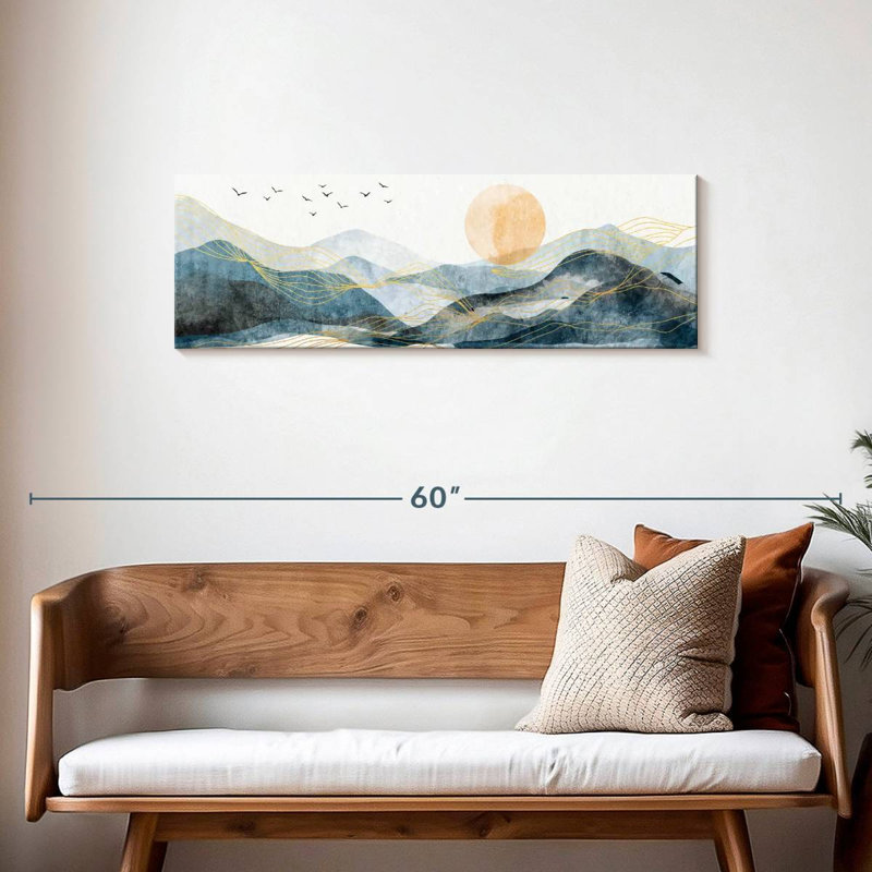 «Waves On Mountainscape», reproduction sur toile, H 14 po x l 42 po x P 1,25 po