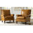 Wajeeh 33"W Mid-Century Modern Buttery Genuine Leather Accent Chair With Solid Wood Legs-165531650