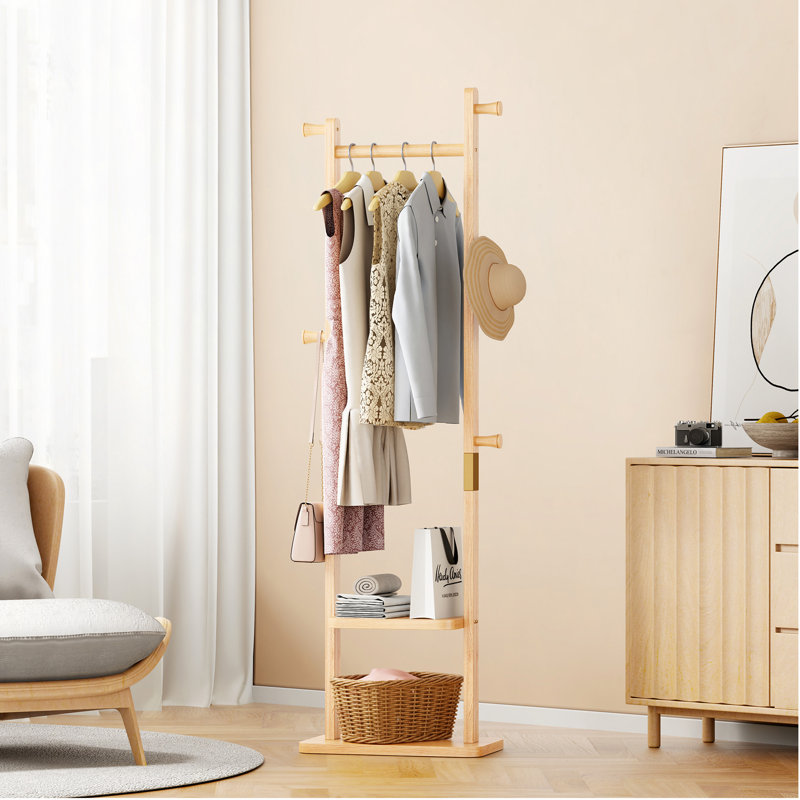 Porte-manteaux en bois massif, robuste et écologique, facile à assembler, esthétique, pouvant être placé dans la chambre, l'entrée ou le salon.