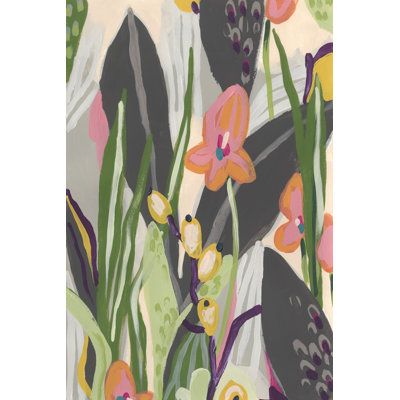 Vibrant Ladyslippers I by June Erica Vess - Wrapped Canvas Painting