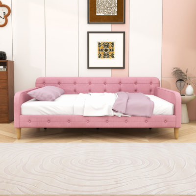 Queen Upholstered Daybed with Support Legs