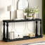 Console rétro à grain de bois rétro avec tablette inférieure et quatre pieds de vase, convient au vestibule, au couloir, au salon, à la chambre à coucher-114230422