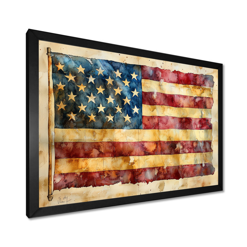 Ratification de la déclaration des droits, drapeau des États-Unis II, États-Unis, art mural sur toile, Noir