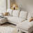 Modern Sectional Couches, U-Shaped Sofa Couch for Living Room, 4 Seat Sofa Set with Double Chaise for Apartment-1400143298