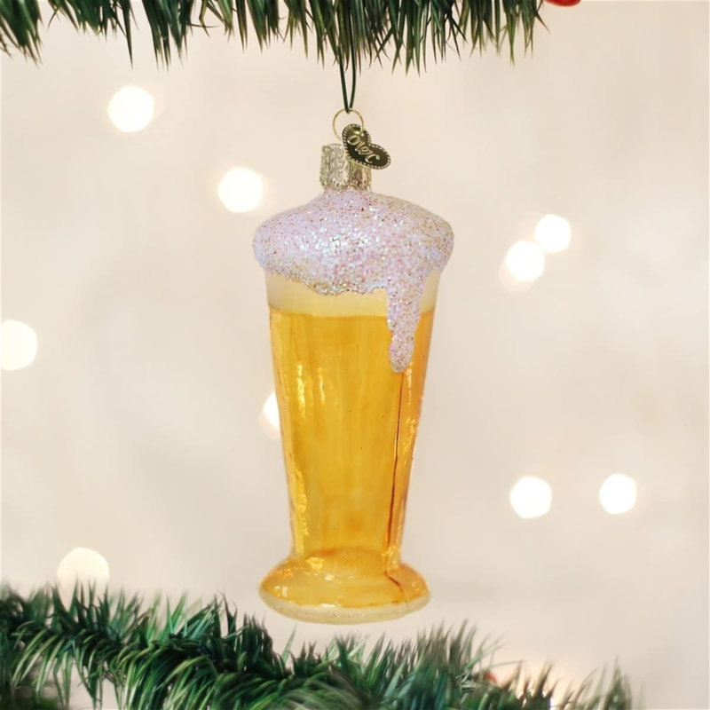 Ornement de Noël en verre soufflé Old World pour arbre de Noël, bière artisanale