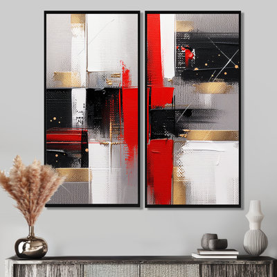 «I» - Cubisme rouge et doré
