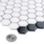 Carreau de mosaïque de plancher et de mur en porcelaine de 10 po 1/2 po x 11-5 / 8 po blanc mat Metro Geo