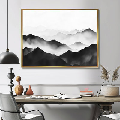 «Canyon Canyon», art mural gris sur toile, montagne rétro