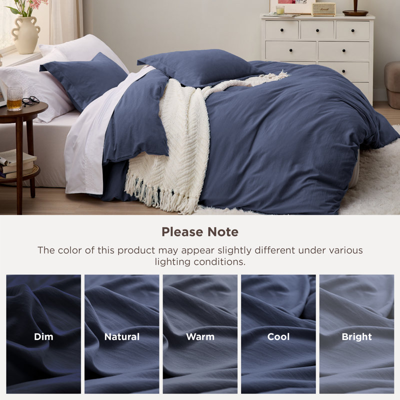 Housse de couette en microfibre de format grand format - ensemble de literie très doux en coton prélavé (ensemble de 3)