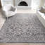 Tapis oriental gris foncé en polypropylène et polyester Saxton-2054376015