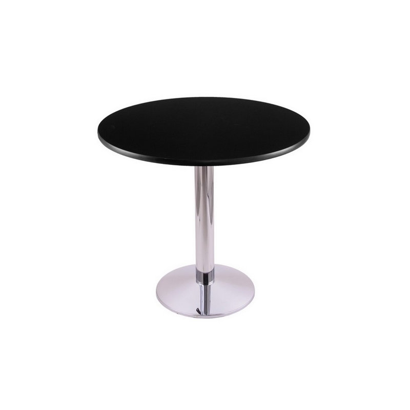 30" Tall Pedestal Dining Table, 30" H x 30" L x 30" W, Chrome