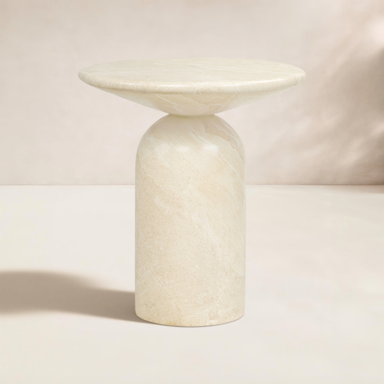 Dalissa 18" End Table, Sandstone White