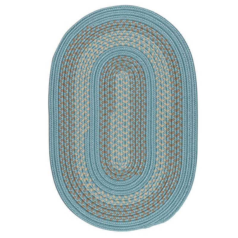Tapis bleu tressé Knudtson, Ovale 4 pi x 6 pi