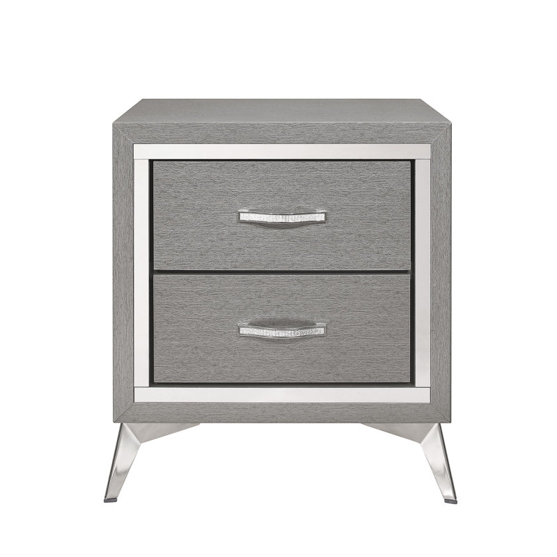 Table de chevet Hoag, Gris / argent