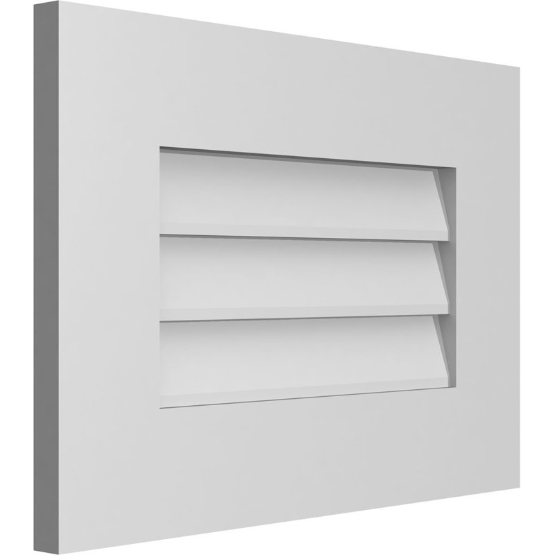 Vent à pignon rectangulaire en uréthane non-fonctionnel, H 14 po x l 20 po x P 1 po