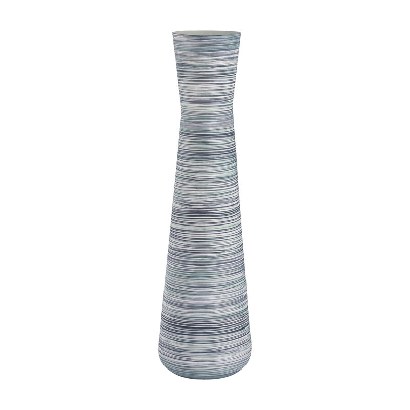 Langport Vase - Large Blue, Blue, 28" H x 7.75" W x 7.75" D, Striped