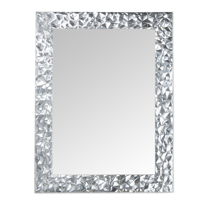 Caire Flat Wall Mirror, Silver, 95cm H x 72cm W