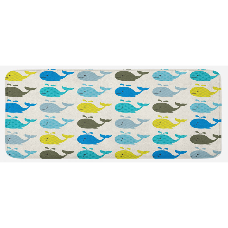 Tapis de cuisine baleines multicolores