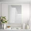 White Washed Stairs 1 A' Framed Graphic Art Print on Glass