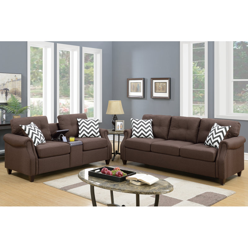 Warrick 2 - Piece Living Room Set, Dark Coffee