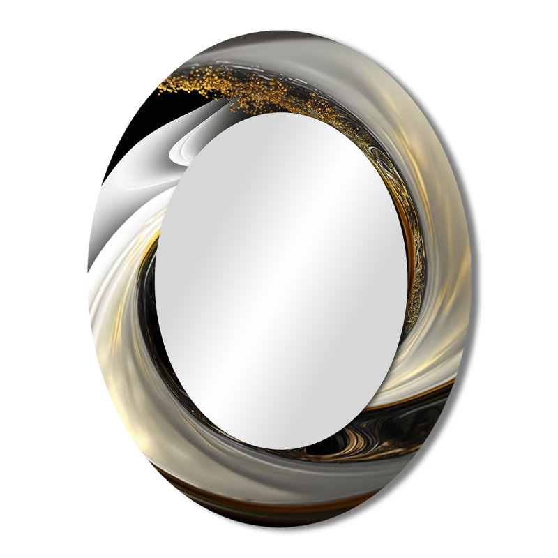Abstract Modern Swirl I - Miroir mural moderne ovale, 43 po x 33 po