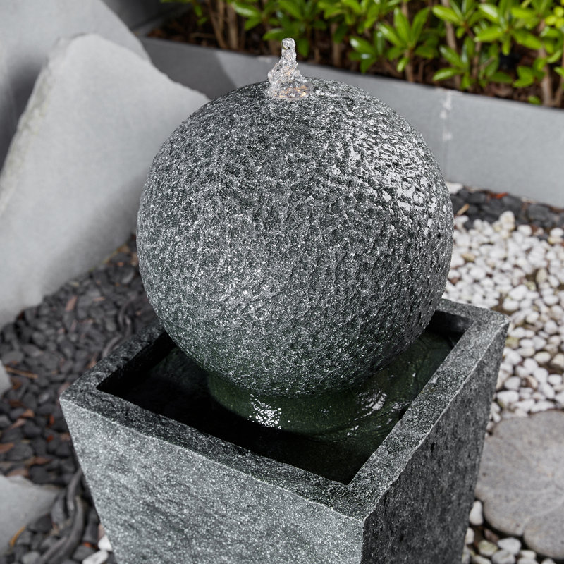 Ayita Weather Resistant Abstract Fountain with Light, 2 gal