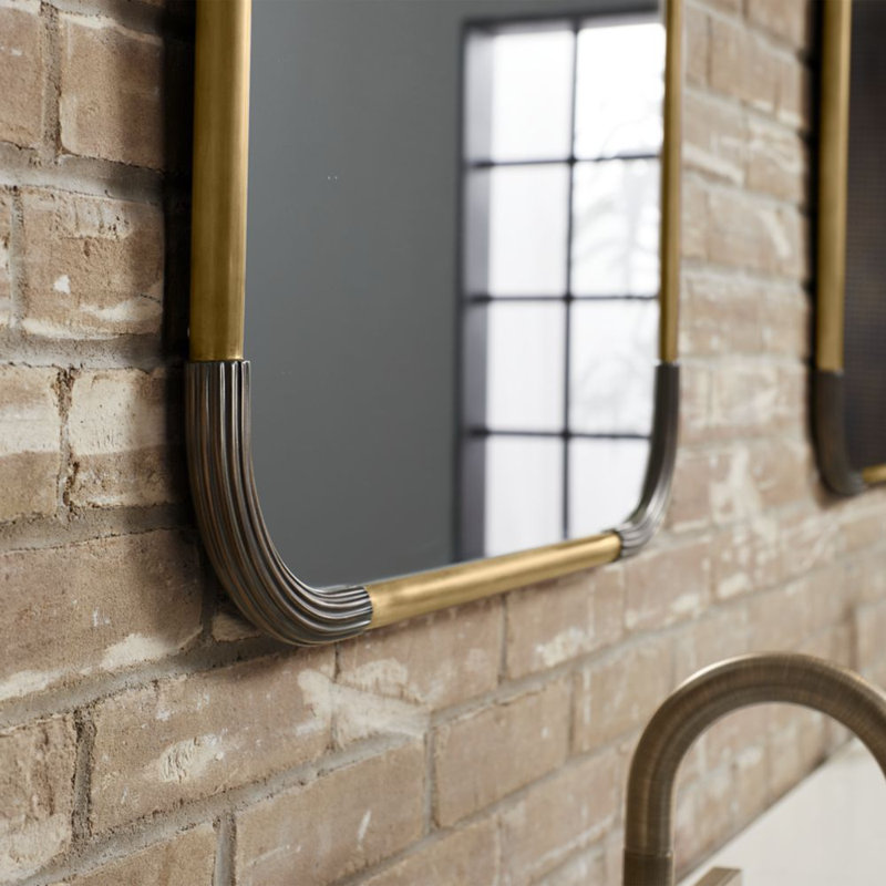 Mixed Metal Mirror, Aged Brass