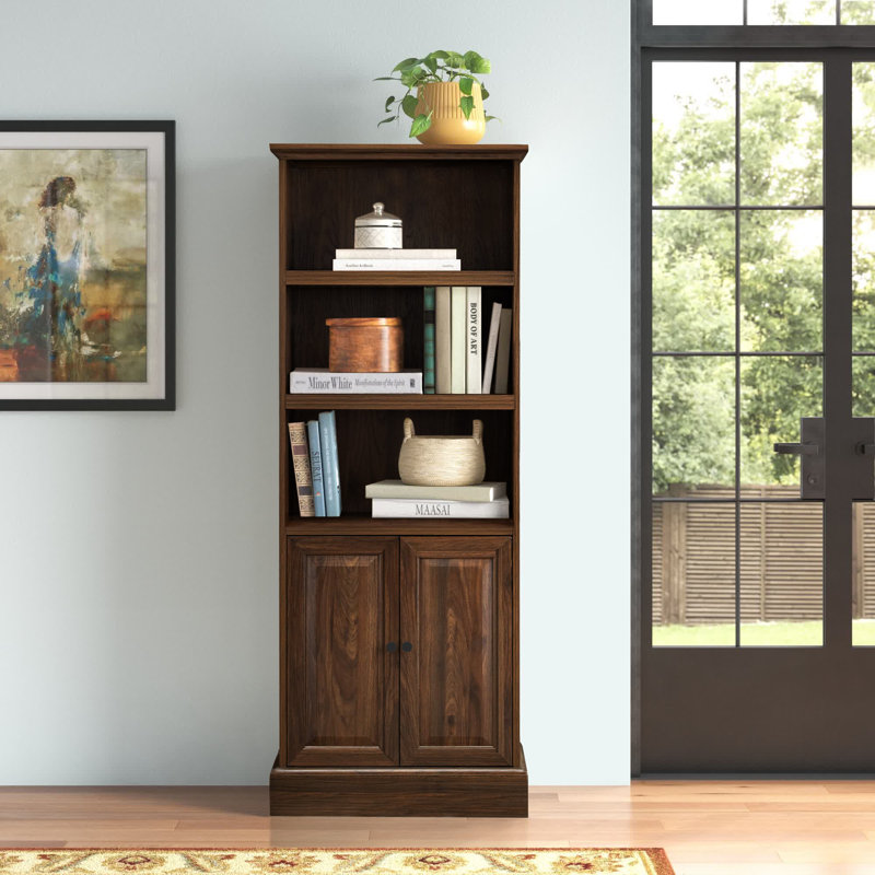 Sanjai Storage Bookcase, Dark Walnut