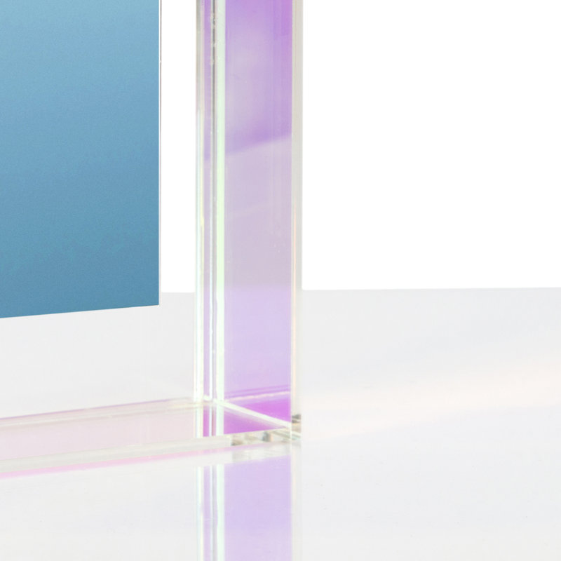 Cadre flottant pour table ou mur avec porte-photo magnétique, 4 po x 6 po, Arc-en-ciel irisé