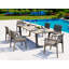 9 Pcs Grade-A Weathered Teak Wood Dining Set: 98" Sema Rectangle Table  And 8 Sema Chairs (2 Arm & 6 Armless Chairs) #11Se3302-1828167597