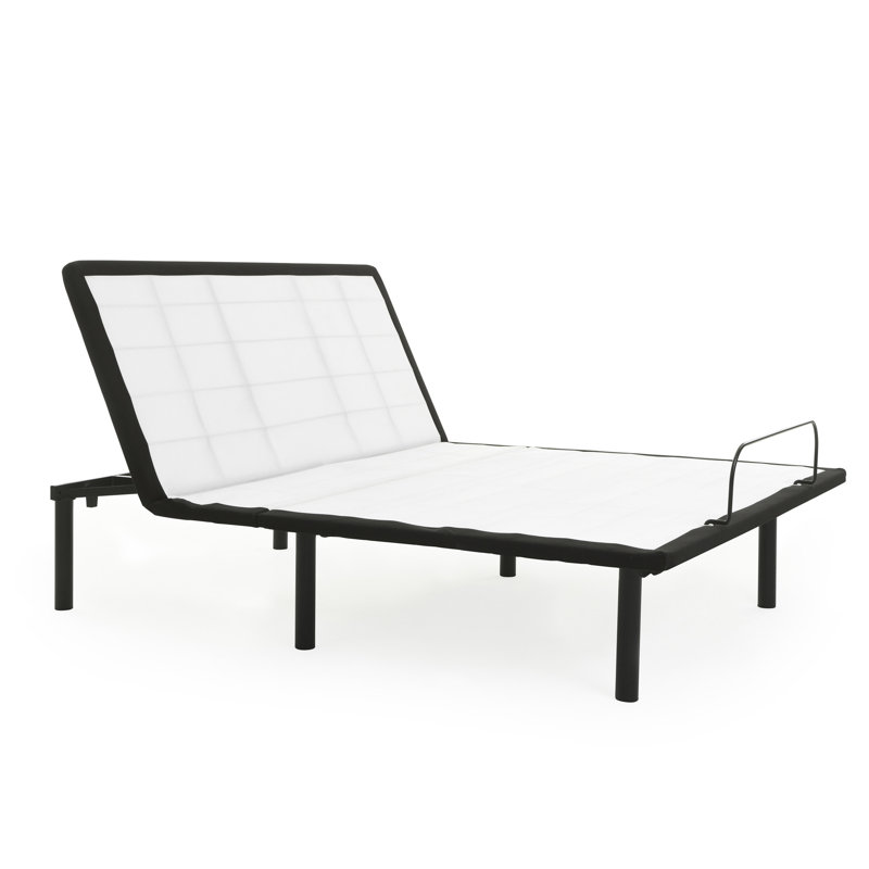 Metal Queen Size Bed Adjustable Base With Head-up Feature - Grey, Wired Remote For Enhanced Positions, Ease Joint Discomfort In Grey Construction Better Sleeping Positions And Health