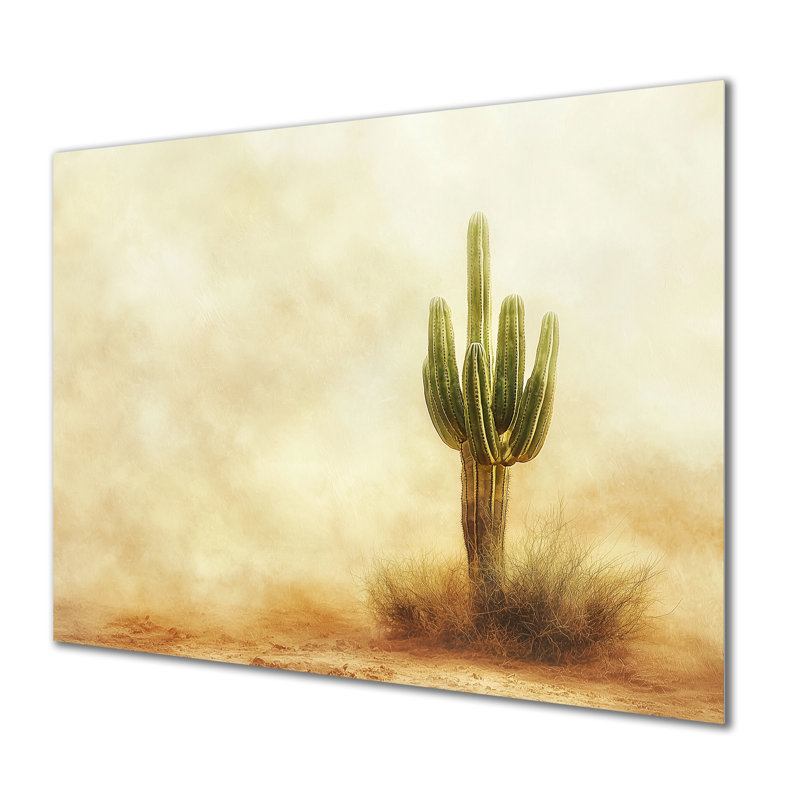 «Cactus Sandstorm I», reproduction d'art traditionnelle en métal, art mural en métal Cactus, H 30 po x l 40 po