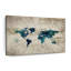 «Aged World Map I», reproduction sur toile-1224465058