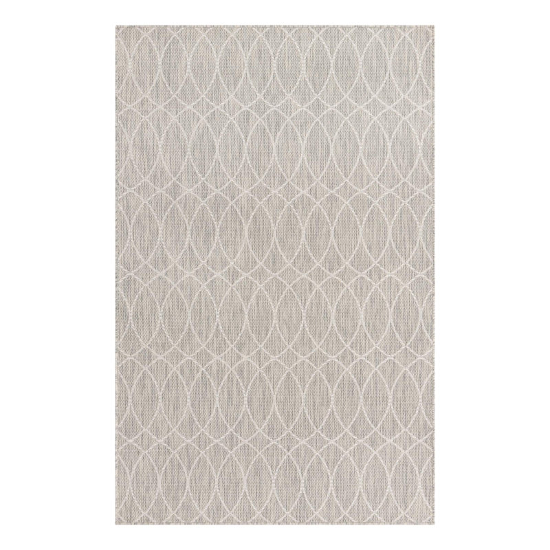 Tapis treillis d'extérieur gris clair, Rectangle 5 pi 3 po x 7 pi 10 po