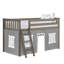 Lit mezzanine simple en bois massif avec rideau Ethridge Kids-1908180091-1908180086