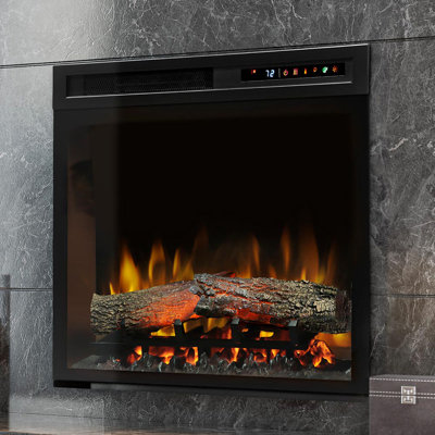 Foyer électrique encastrable Dimmet Nova Multi-Fire XHD - flammes et bûches réalistes, 1000 pieds carrés, chaleur en céramique