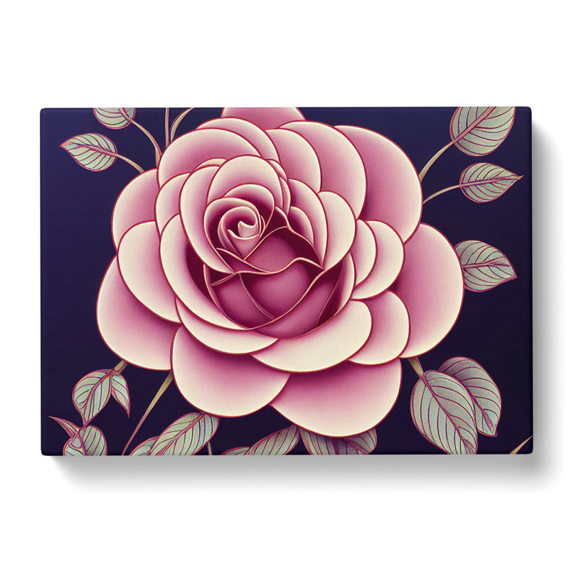Rose Flower Art Deco Vol.2 - Wrapped Canvas Print, 40cm H x 60cm W x 3cm D
