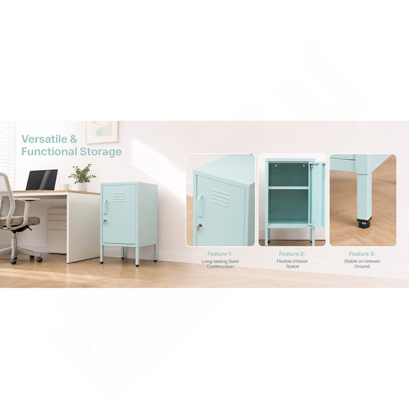 Une armoire de rangement en métal multifonctionnelle d'une hauteur de 27,17 pouces, Blue